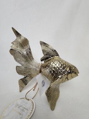 Gold Decorative Fish Figurine for Aquarium or Home Decor 9"X8"